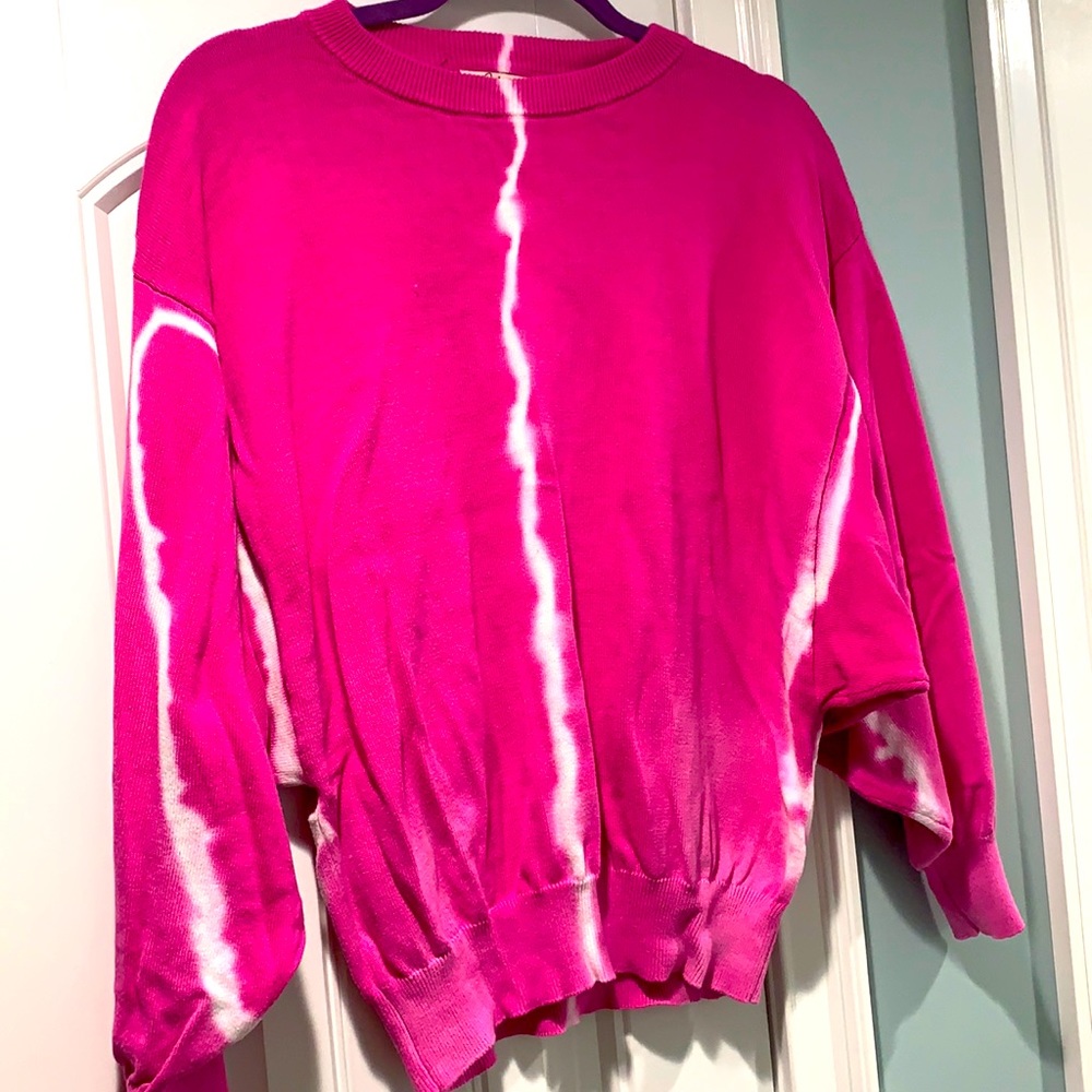 Pink with white tie dye
